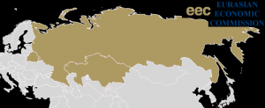 Eurasian Economic Commission member states: Russia, Kazakhstan, and Belarus. Wikimedia Commons, Creative Commons license.