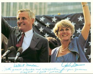 Walter Mondale and Geraldine Ferraro campaign for the 1984 general election. Flickr. Creative Commons License.