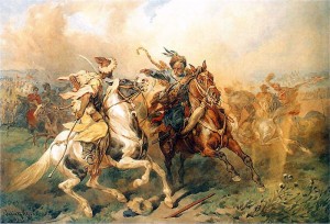 Tatars fighting Ukrainian Cossacks during the Crimean Khanate. Wikimedia Commons.