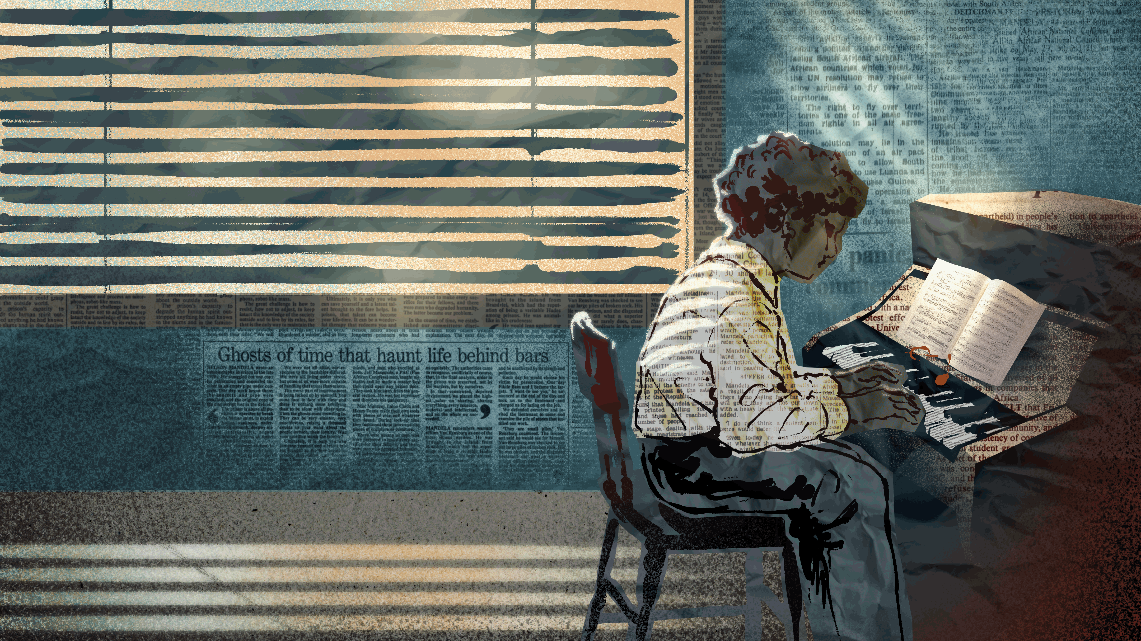 Boy sitting and studying at desk